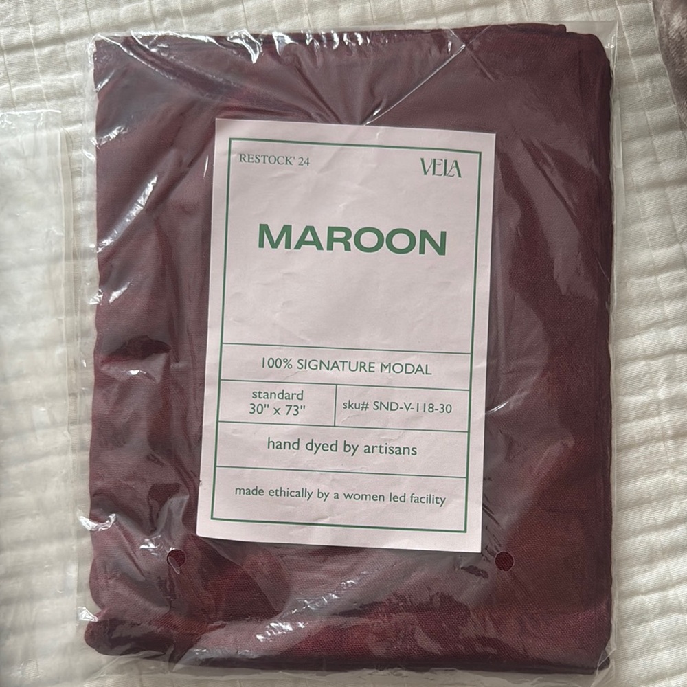 NWT vela scarves maroon hijab 30”x73”
